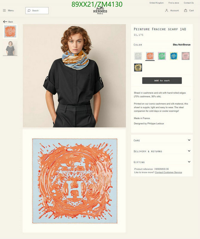 He*rm*es-》Scarf Code: ZM4130