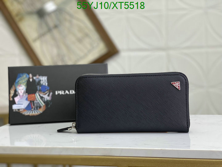 Prada-Wallet-4A Quality, Code: XT5518,$: 55USD