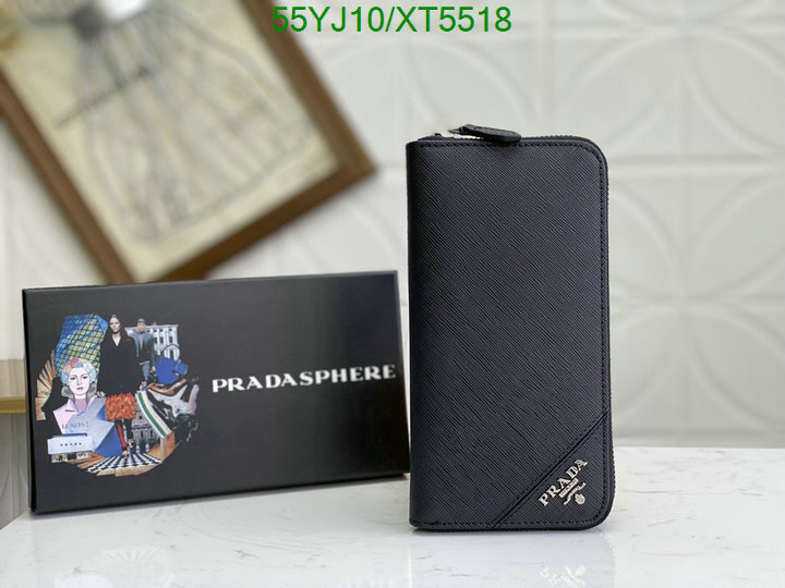 Prada-Wallet-4A Quality, Code: XT5518,$: 55USD