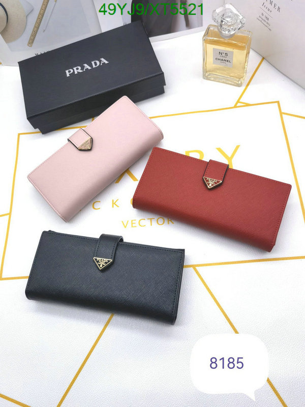 Prada-Wallet-4A Quality, Code: XT5521,$: 49USD