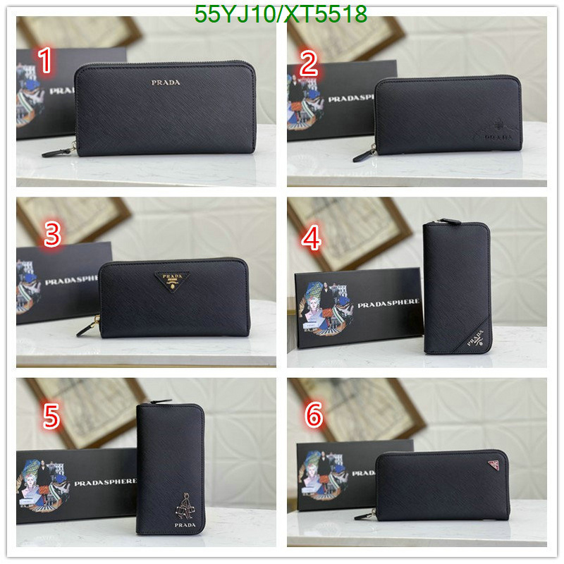 Prada-Wallet-4A Quality, Code: XT5518,$: 55USD