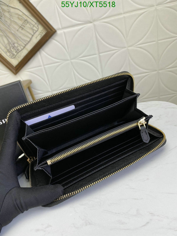 Prada-Wallet-4A Quality, Code: XT5518,$: 55USD