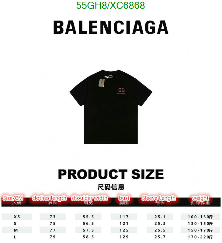 Balenciaga-Clothing Code: XC6868 $: 55USD