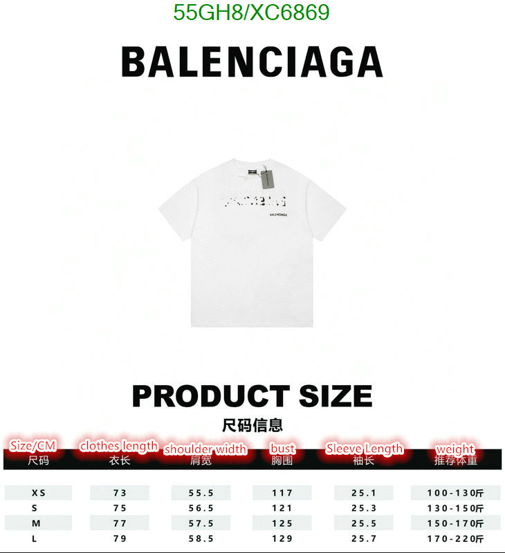 Balenciaga-Clothing Code: XC6869 $: 55USD