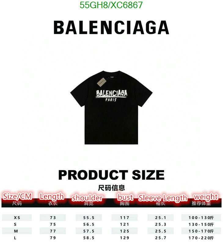 Balenciaga-Clothing Code: XC6867 $: 55USD