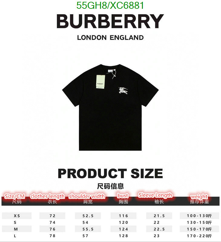 Burberry-Clothing Code: XC6881 $: 55USD