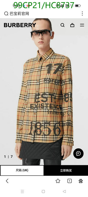 Burberry-Clothing Code: HC8737 $: 99USD