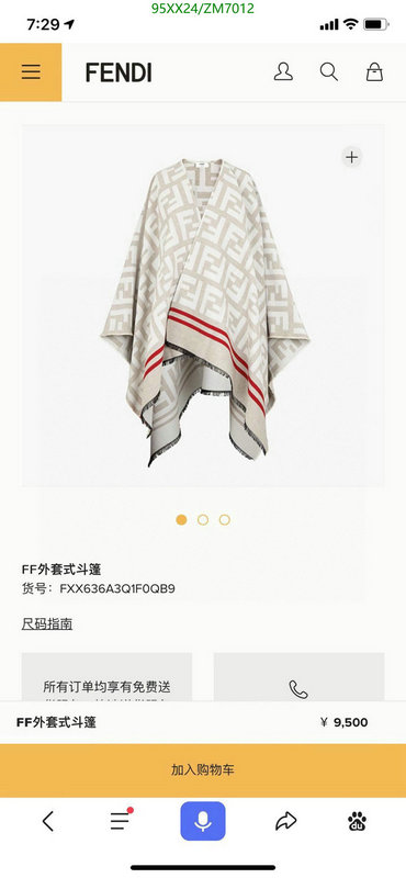 Fendi-Scarf Code: ZM7012 $: 95USD