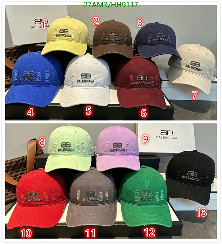 Balenciaga-Cap(Hat) Code: HH9117 $: 27USD