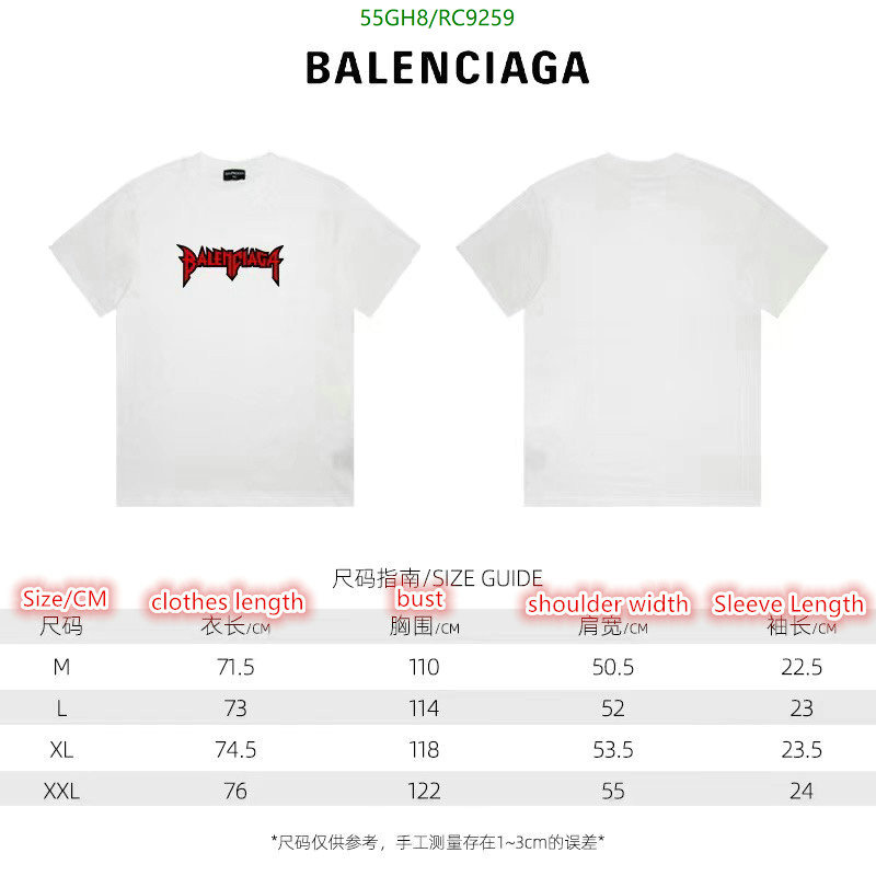 Balenciaga-Clothing Code: RC9259 $: 55USD