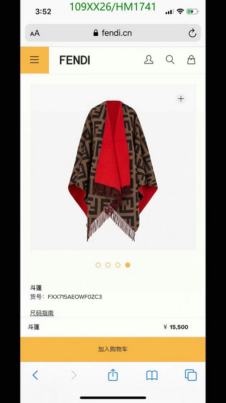 Fendi-Scarf Code: HM1741 $: 109USD