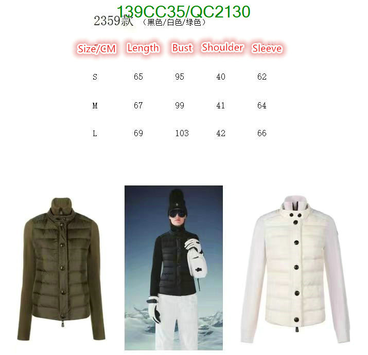 Moncler-Down jacket Women Code: QC2130 $: 139USD