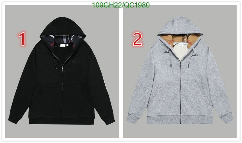 Burberry-Clothing Code: QC1980 $: 109USD