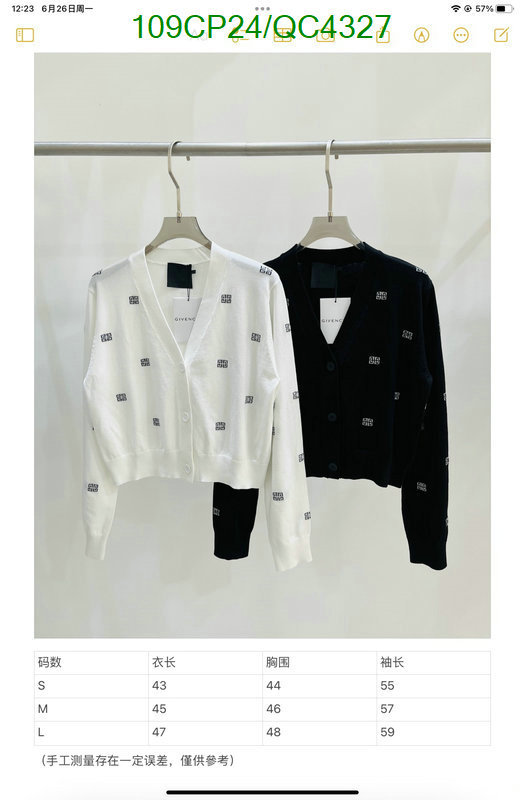 Givenchy-Clothing Code: QC4327 $: 109USD