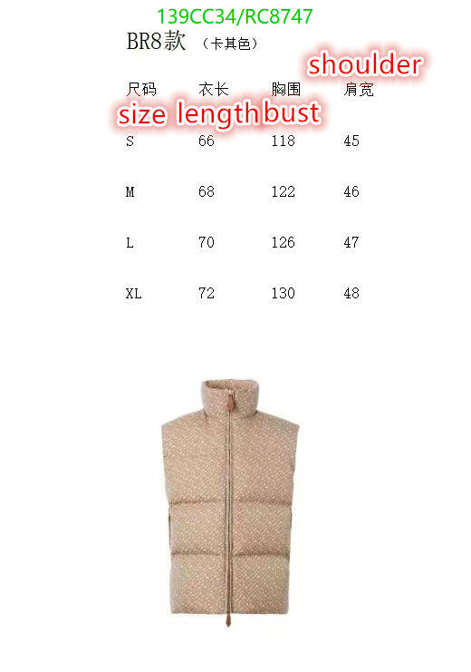 Burberry-Down jacket Women Code: RC8747 $: 139USD