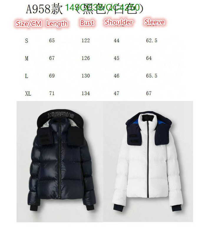 Burberry-Down jacket Women Code: QC4250 $: 149USD