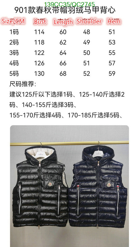 Moncler-Down jacket Women Code: QC2745 $: 139USD