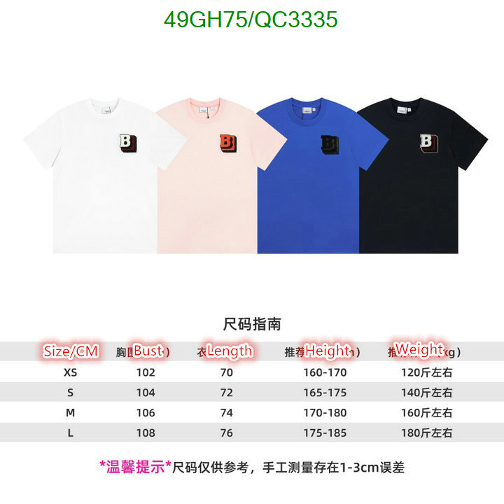 Burberry-Clothing Code: QC3335 $: 49USD