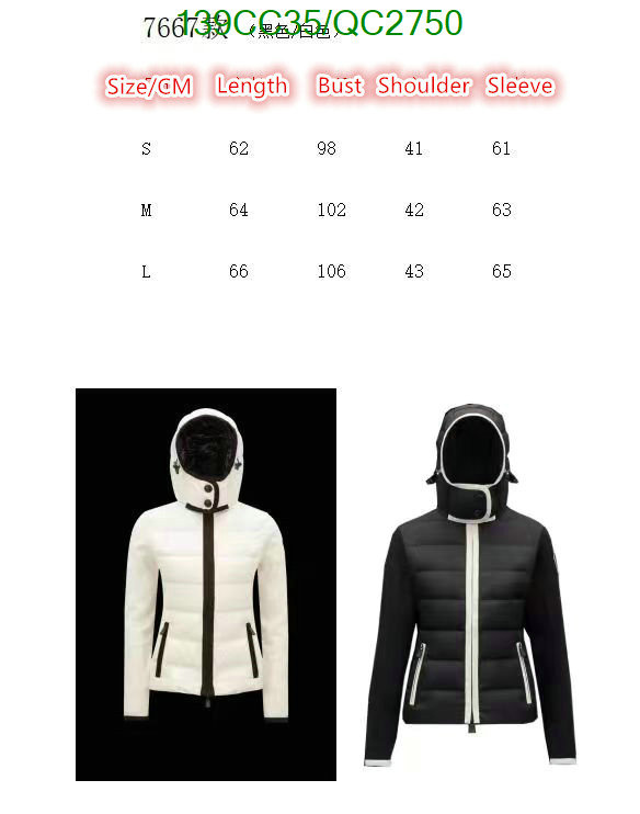 Moncler-Down jacket Women Code: QC2750 $: 139USD