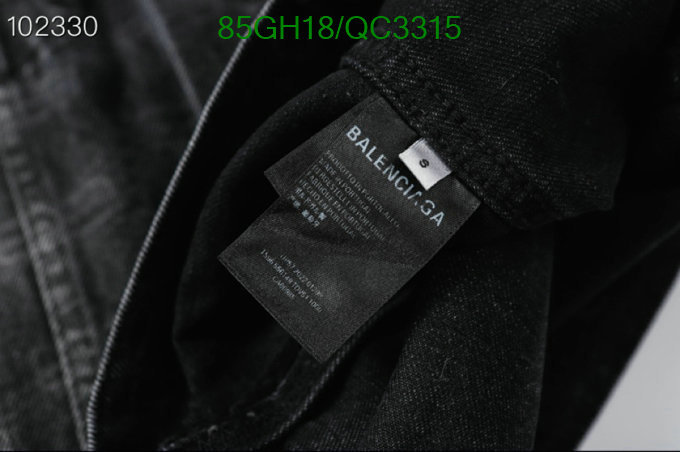 Balenciaga-Clothing Code: QC3315 $: 85USD