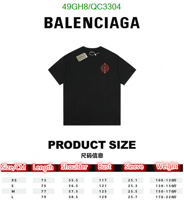 Balenciaga-Clothing Code: QC3304 $: 49USD