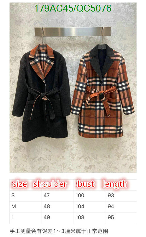 Burberry-Down jacket Women Code: QC5076 $: 179USD