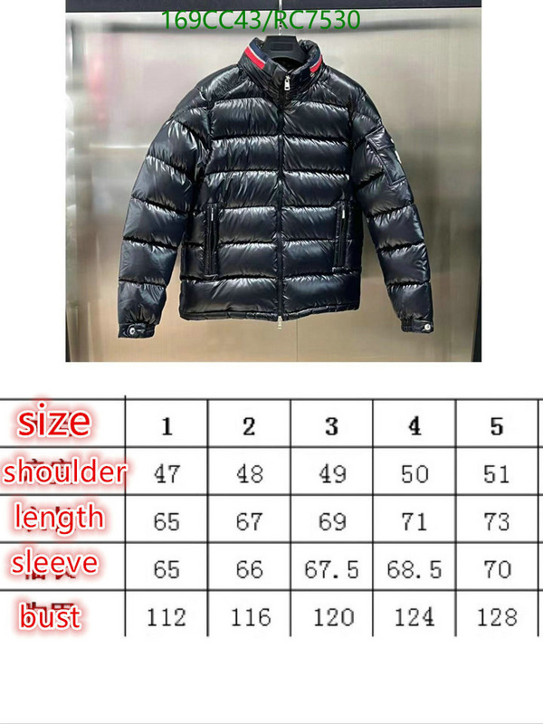 Moncler-Down jacket Men Code: RC7530 $: 169USD