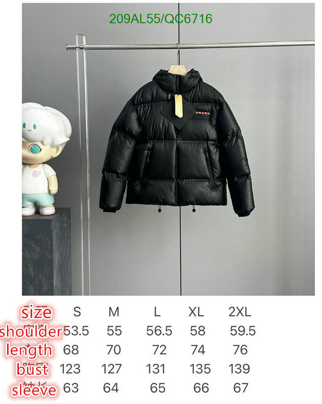 Prada-Down jacket Men Code: QC6716 $: 209USD