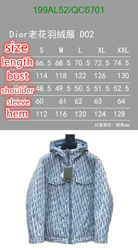 Dior-Down jacket Men Code: QC6701 $: 199USD