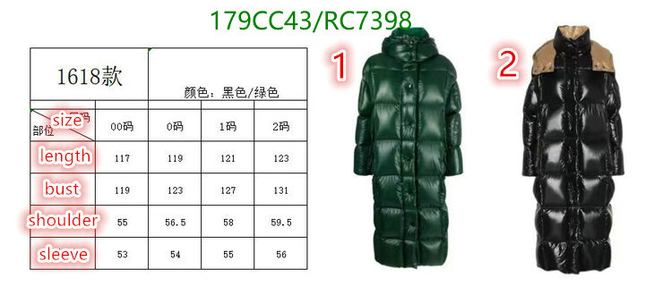 Moncler-Down jacket Women Code: RC7398 $: 179USD