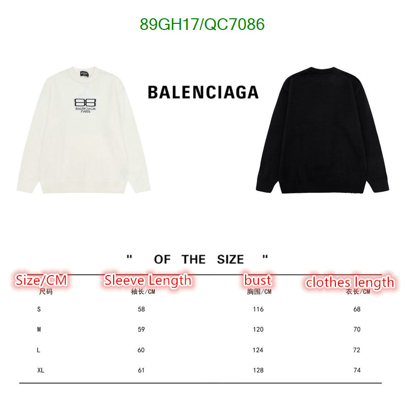 Balenciaga-Clothing Code: QC7086 $: 89USD