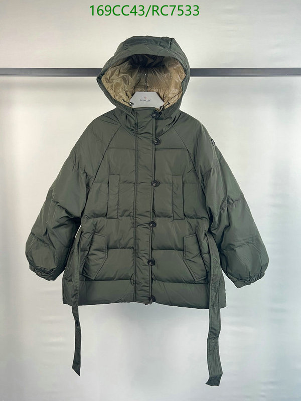 Moncler-Down jacket Women Code: RC7533 $: 169USD