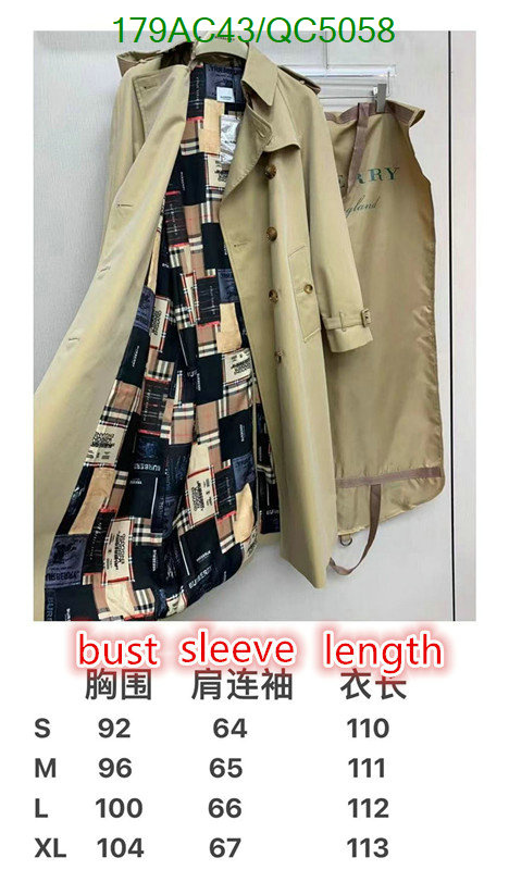 Burberry-Down jacket Women Code: QC5058 $: 179USD