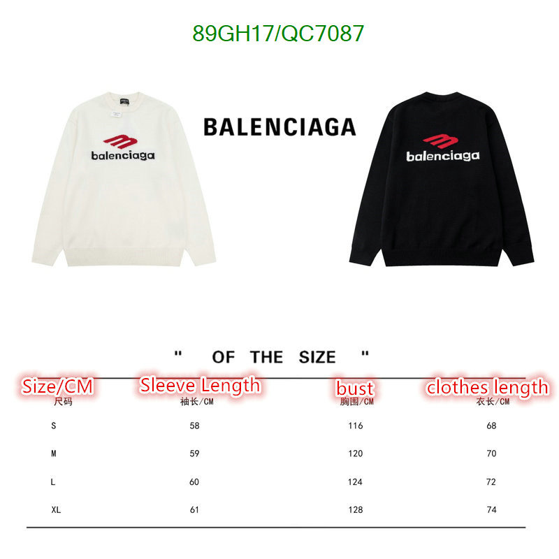 Balenciaga-Clothing Code: QC7087 $: 89USD