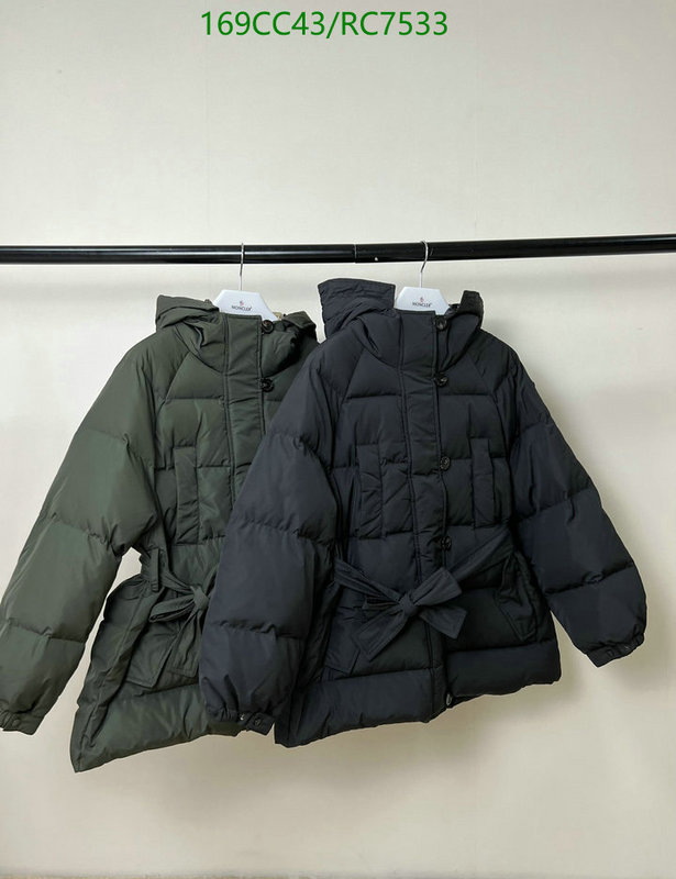 Moncler-Down jacket Women Code: RC7533 $: 169USD