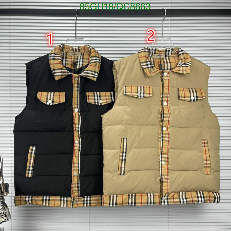 Burberry-Down jacket Men Code: QC8663 $: 85USD
