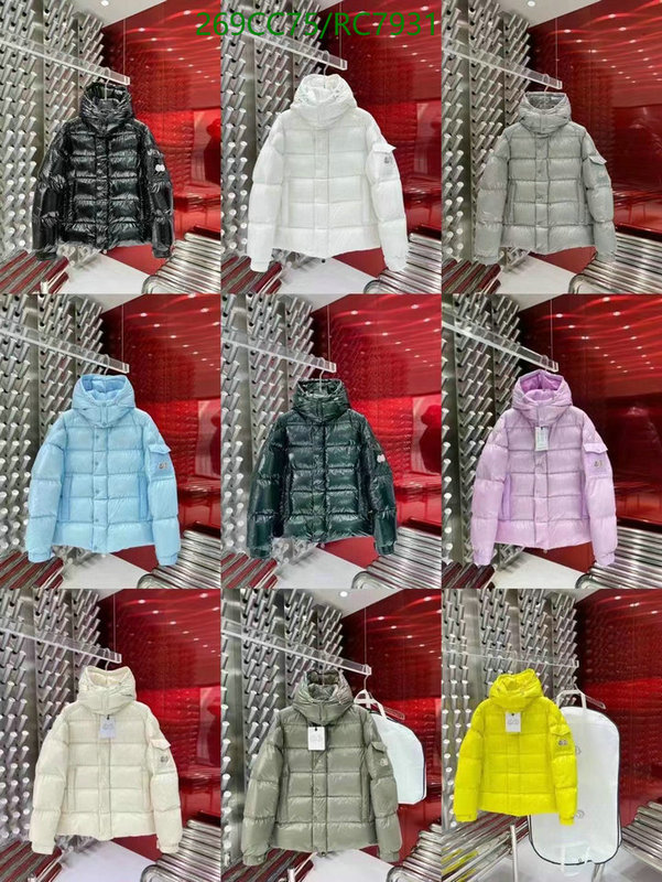 Moncler-Down jacket Men Code: RC7931 $: 269USD