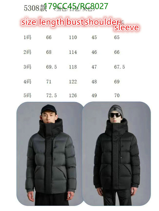 Moncler-Down jacket Women Code: RC8027 $: 179USD