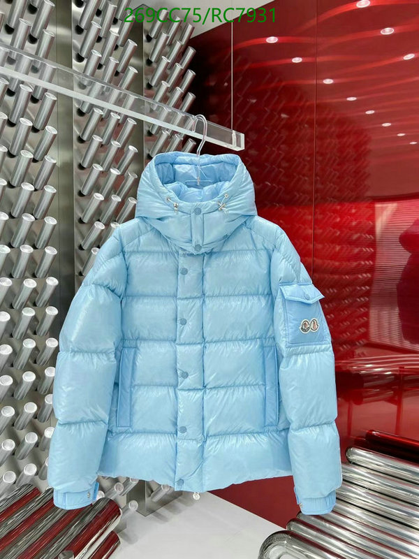 Moncler-Down jacket Men Code: RC7931 $: 269USD