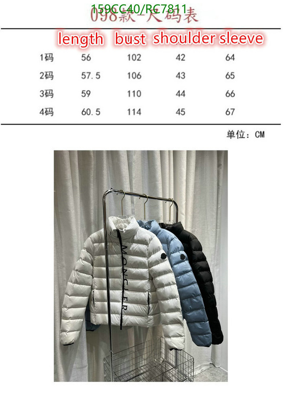 Moncler-Down jacket Women Code: RC7811 $: 159USD