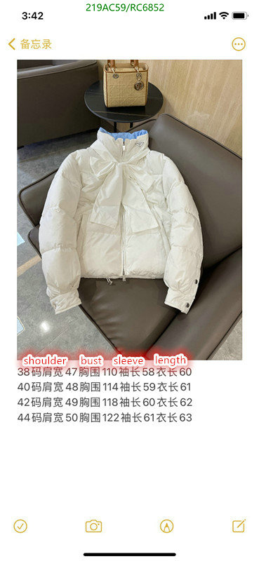 Prada-Down jacket Women Code: RC6852 $: 219USD
