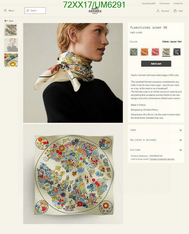 Hermes-Scarf Code: UM6291 $: 72USD