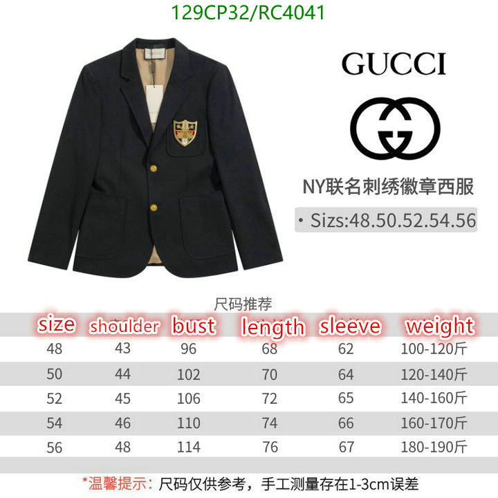 Gucci-Clothing Code: RC4041 $: 129USD