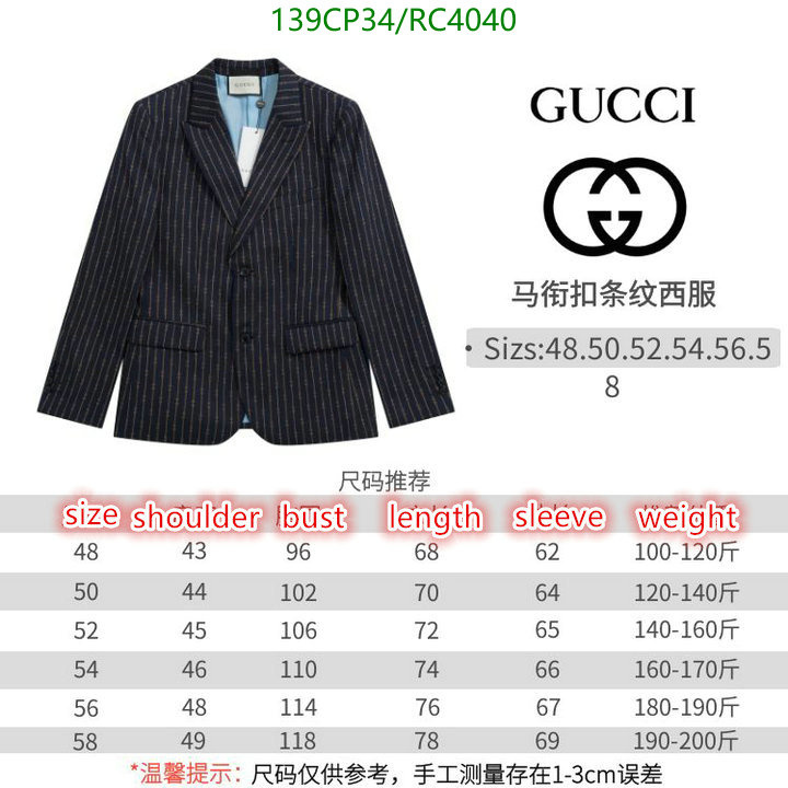 Gucci-Clothing Code: RC4040 $: 139USD