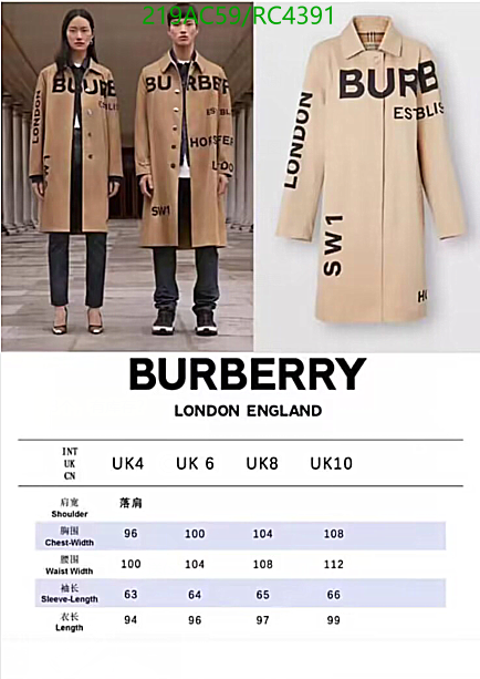 Burberry-Clothing Code: RC4391 $: 219USD