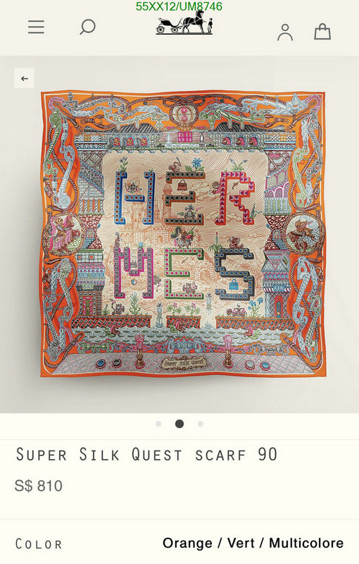 Hermes-Scarf Code: UM8746 $: 55USD