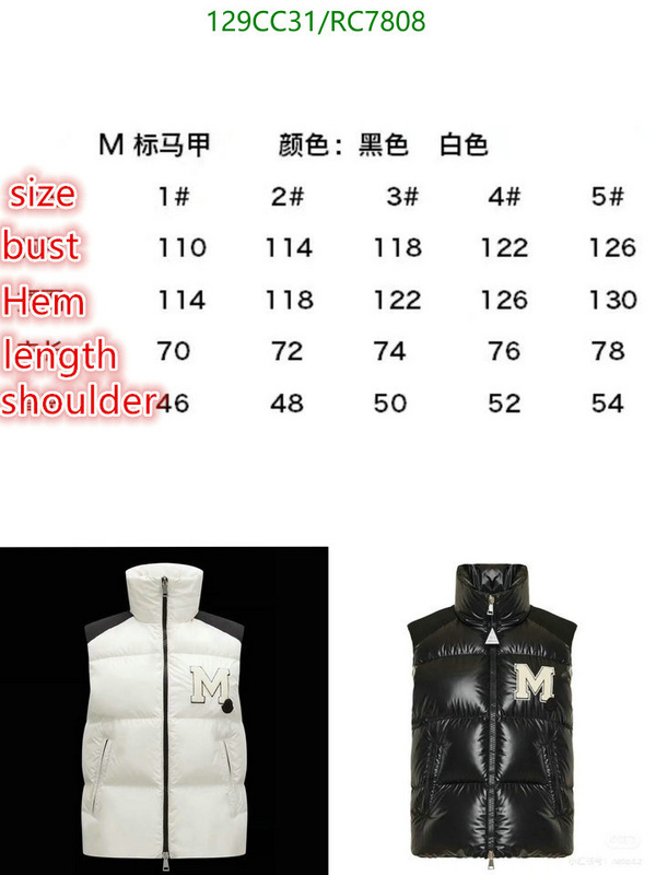 Moncler-Down jacket Women Code: RC7808 $: 129USD