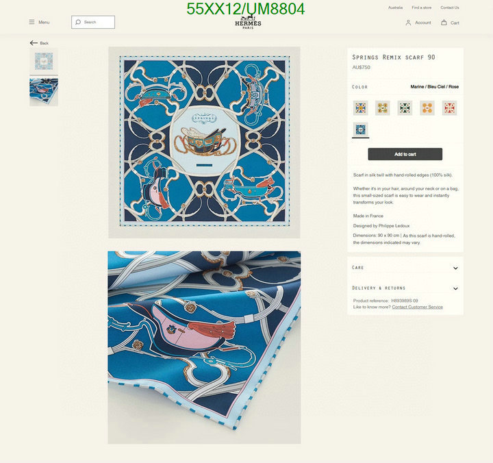 Hermes-Scarf Code: UM8804 $: 55USD