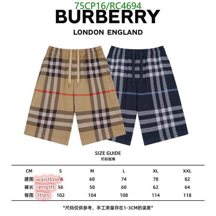 Burberry-Clothing Code: RC4694 $: 79USD