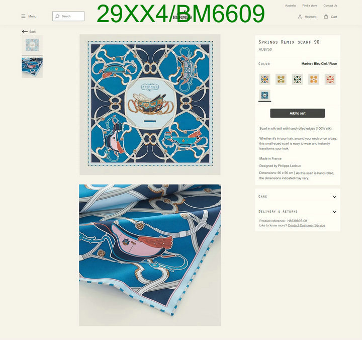 Hermes-Scarf Code: BM6609 $: 29USD